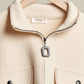 Mello. - Oversize Jacket with Knit Sleeve: Cream / SM
