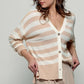 Cozy and Free Striped Cardigan: SKY BLUE/CREAM