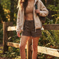 Bluivy - SOFT SHERPA FLEECE ZIPPER FRONT HOODIE JACKET: WINE / M