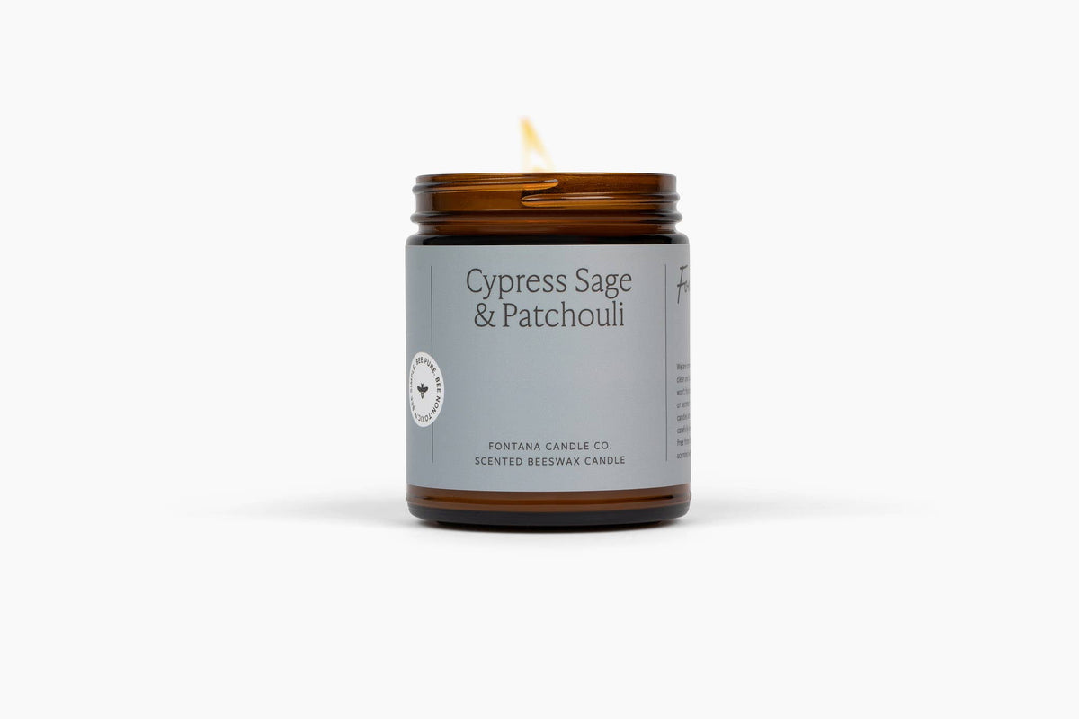 Fontana Candle Co. - Cypress Sage & Patchouli Beeswax & Essential Oil Jar Candle