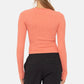 Seamless Ribbed Long Sleeve Top: BLACK