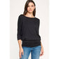 Heimious - 3/4 Dolman Sleeve Round neck Modal Jersey  Top, 2503: White / L