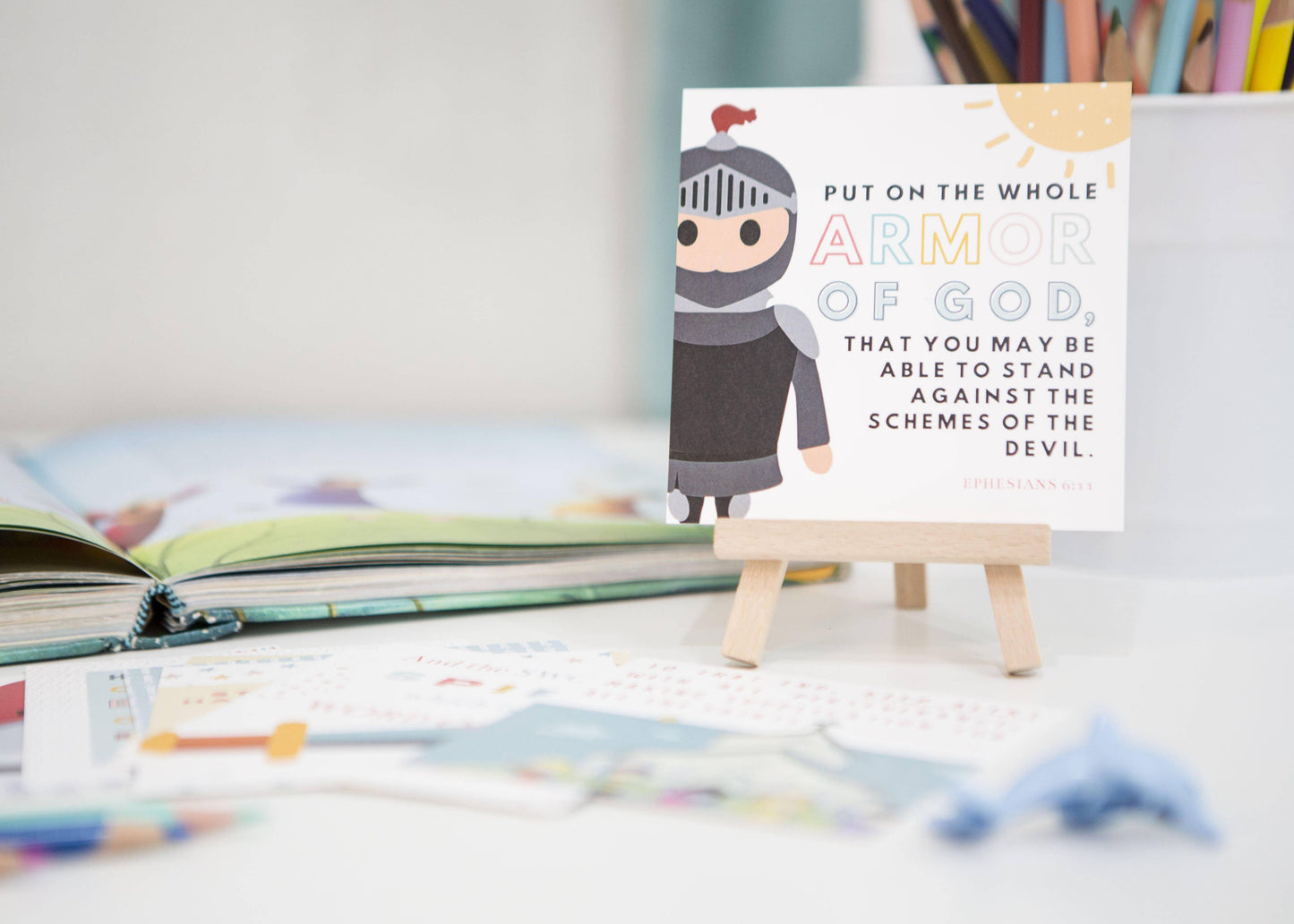 Chosen & Cherished - Kids Memory Verses Cards | Armor of God Verse Cards