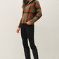 Be Cool - PLAID ZIP UP SWEATER JACKET : BLUE / M