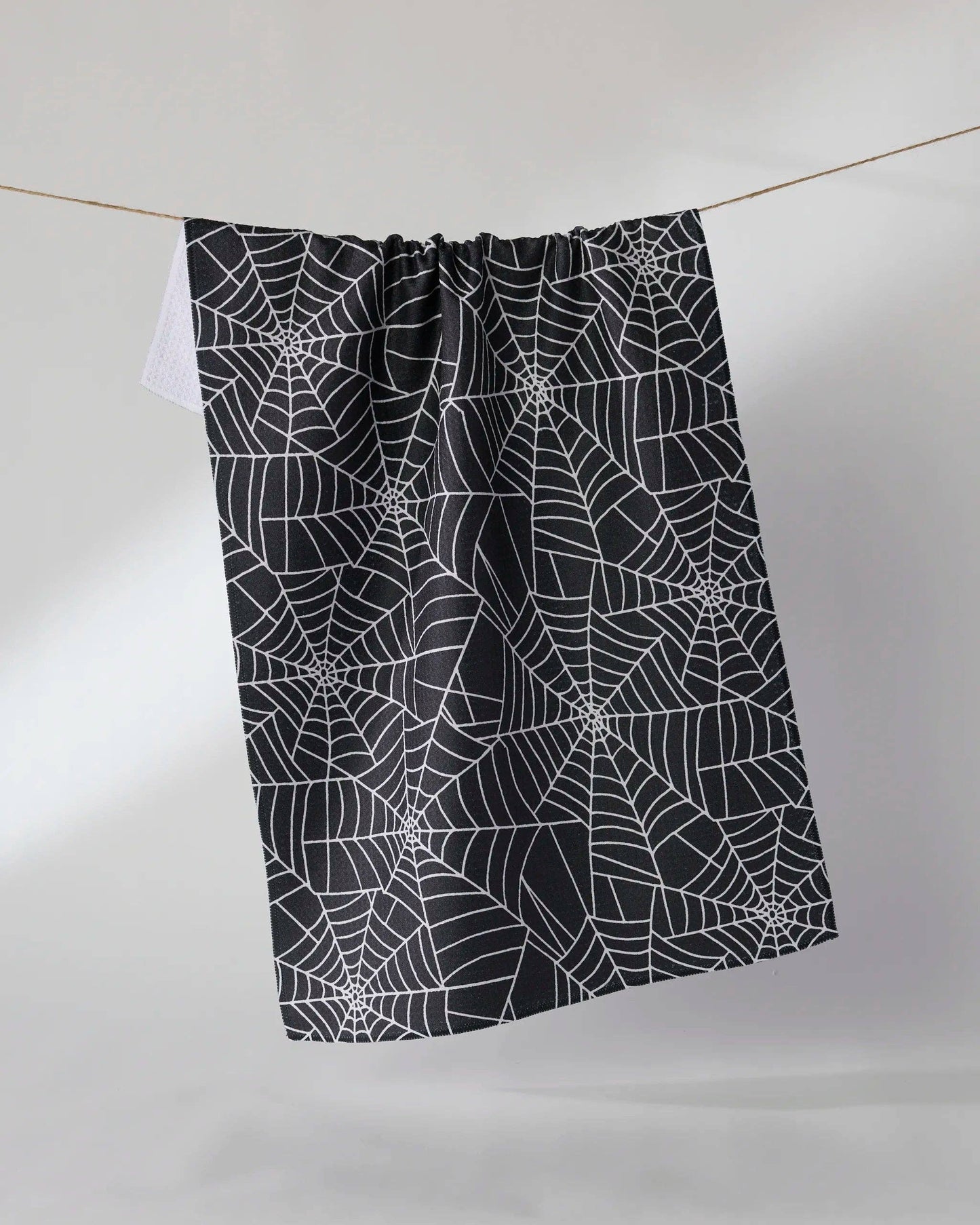 Whisper Web Tea Towel - Halloween 2026: Black