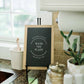 Wash the Plate | Wall Art: Black-White Text / Dark Brown Frame / 8 inches x 12 inches