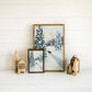 The Cottage After a Snowfall | Fine Art: Light Brown Frame / 16 inches x 24 inches