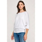 Heimious - 3/4 Dolman Sleeve Round neck Modal Jersey  Top, 2503: White / M