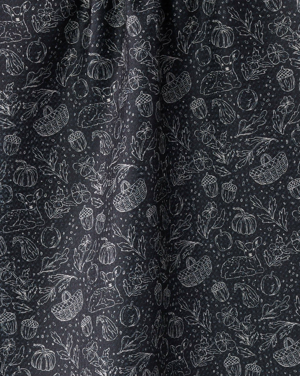 Geometry - Cozy Flora Tea Towel: Black