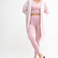 Open Front Longline Hoodie Cardigan: NEW ORCHID