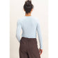 Crew Neck Long Sleeve Top: CHARCOAL