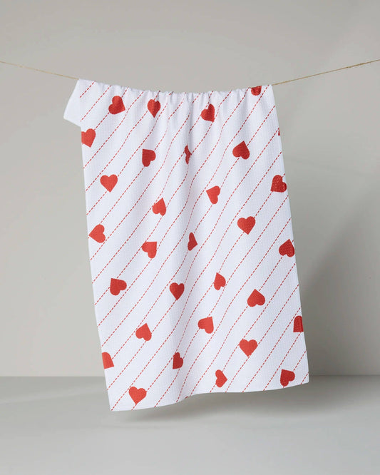 Stitched Heart Tea Towel