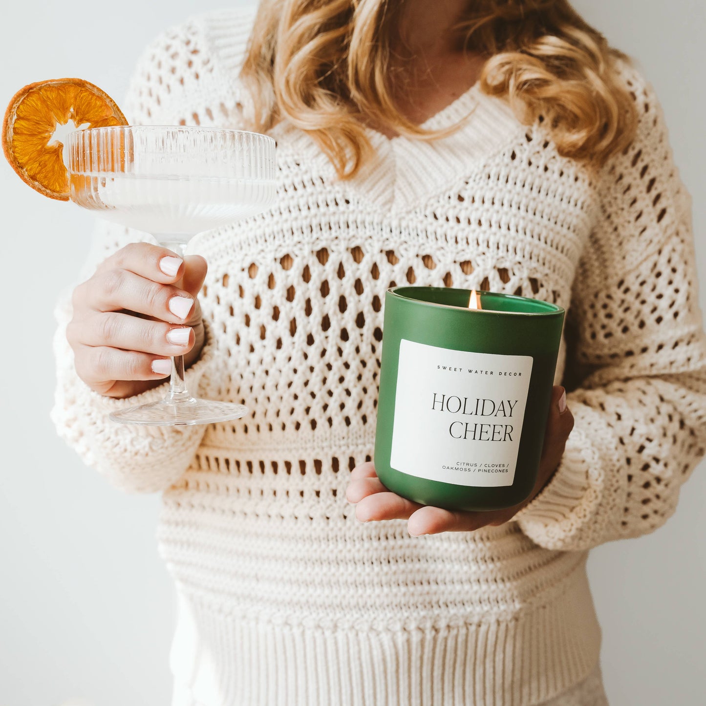 Candle: Holiday Cheer 15 oz Soy Candle, Matte Jar