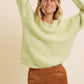 Fluffy Brushed Long-sleeved Round Neck Sweate: SAGE