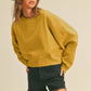 Honestee - Blank Short Cropped Long Sleeve Sweatshirt: MUSTARD / XL