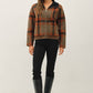 Be Cool - PLAID ZIP UP SWEATER JACKET : BLUE / L