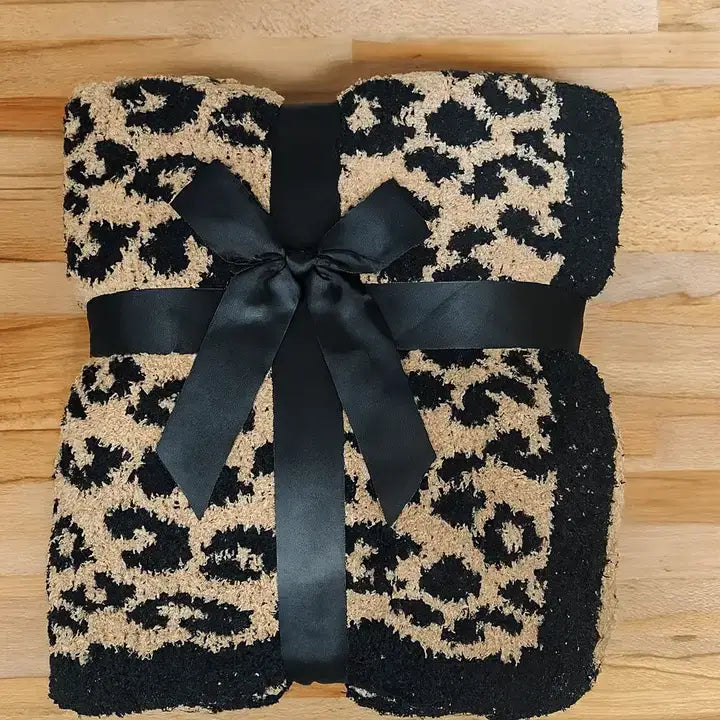 Fennco Styles - Leopard Pattern Ultra-Soft 50x60 Inch Throw Blanket: Beige