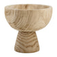 Sagebrook Home - Bowl - Brown Paulownia Wood with Pedestal Base, 8 in.