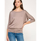 Heimious - 3/4 Dolman Sleeve Round neck Modal Jersey  Top, 2503: White / M