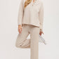 Textured Knit Top & Pant Set: OATMEAL