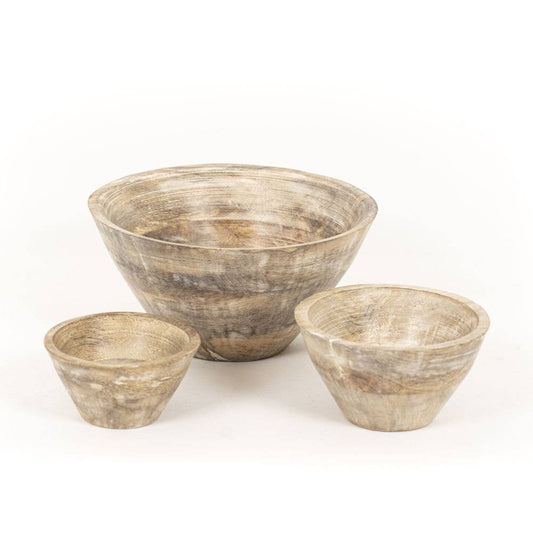 Mango Wood Nesting Bowls: Set of 3