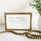 Waymaker | Wall Art: Soft White-Black Text / Light Brown Frame / 24 inches x 16 inches