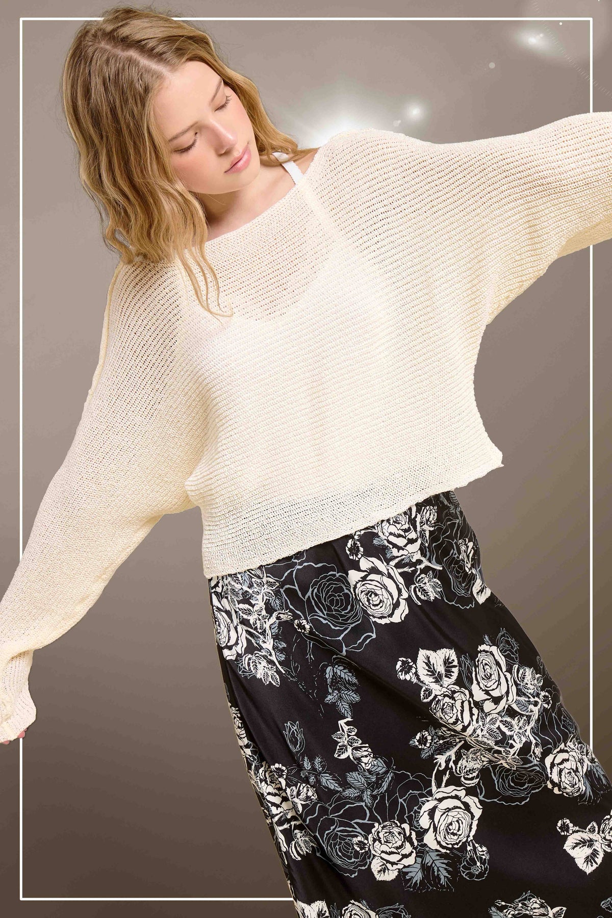 La Miel - JDS3608-Boat Neck Off Shoulder Dolman Sleeve Sweater Fall: Denim / M