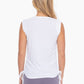 Side Cinch Slouchy Muscle Tank Top: White