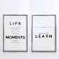 Reversible Wood Framed Sign: Moments/Learn