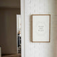 Wash the Plate | Wall Art: Black-White Text / Dark Brown Frame / 8 inches x 12 inches
