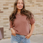 Indie & Co. | Women's Apparel - Maya Mock Neck Sweater-Brown | Batwing Sleeves | Casual Top: Coffee / 55%Acrylic+45%Cotton / XL