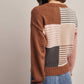Forte - Colorblock Mixed Stripe Knit Sweater FSW0099: Blue Multi / Contemporary / XL
