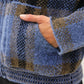 Be Cool - PLAID ZIP UP SWEATER JACKET : BLUE / M