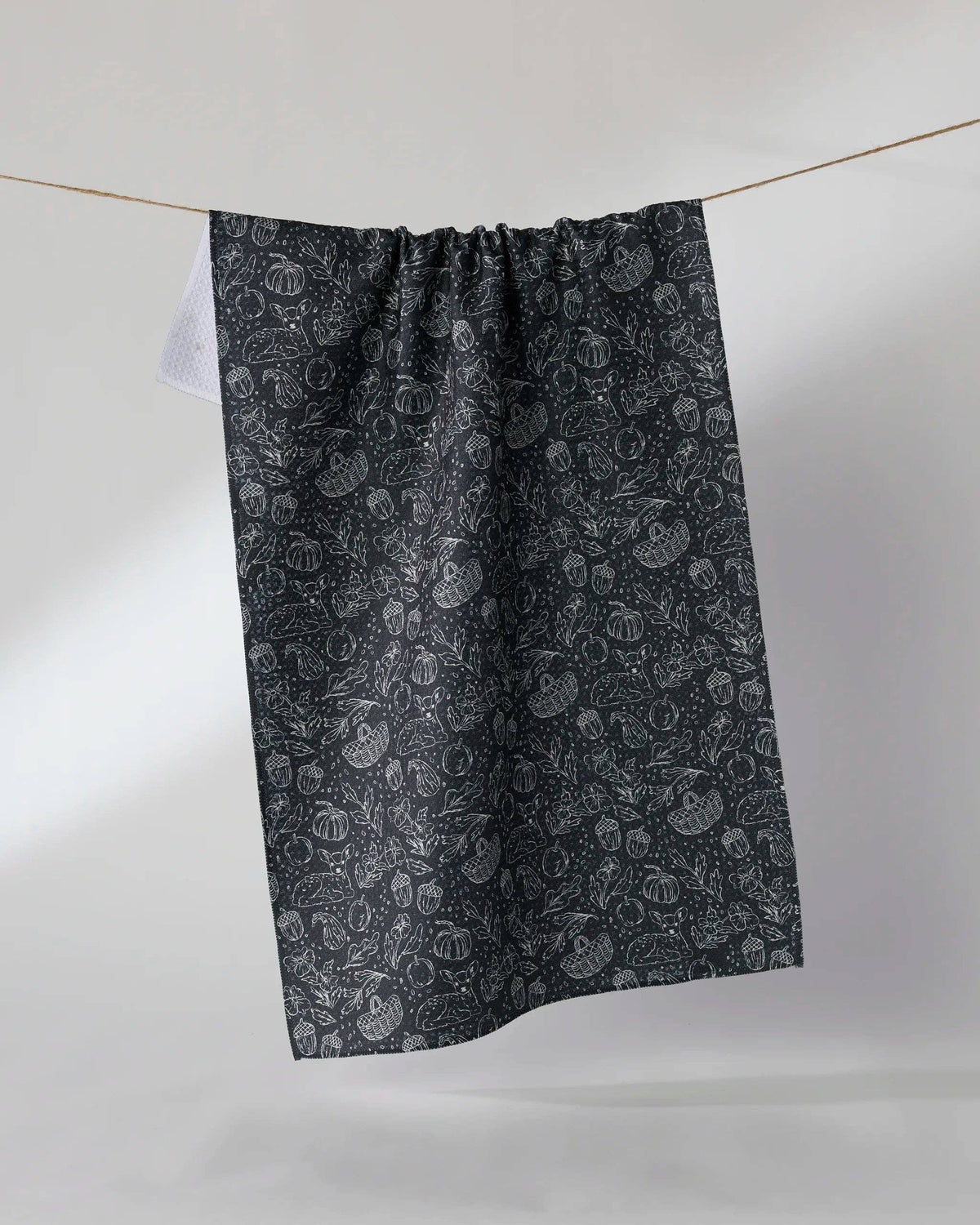 Geometry - Cozy Flora Tea Towel: White