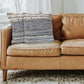 Blue/Ivory Stripe Cotton Blend Throw Pillow