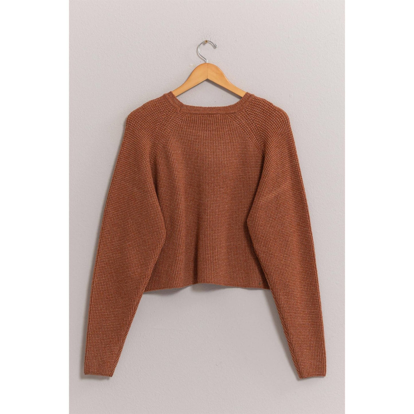 Oversized Raglan Sleeve Sweater: GRAY BLUE