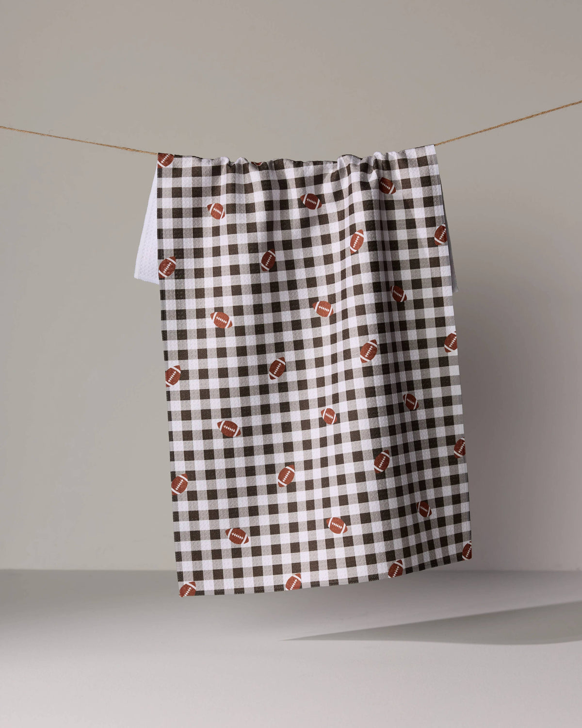 Football Check Tea Towel