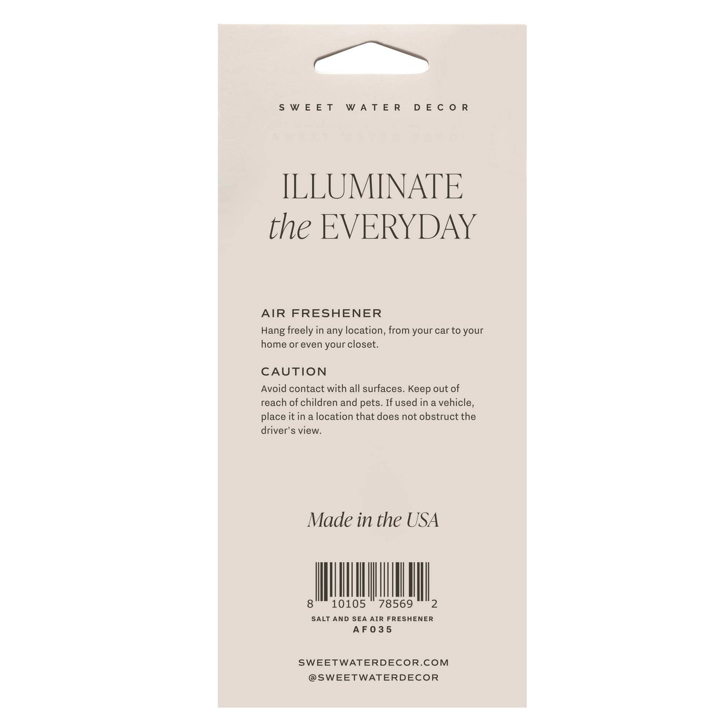 Hanging Air Freshener: SALT and SEA