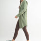 Open Front Longline Hoodie Cardigan: BLUE DEPTH