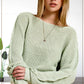 La Miel - JDS3608-Boat Neck Off Shoulder Dolman Sleeve Sweater Fall: Denim / M
