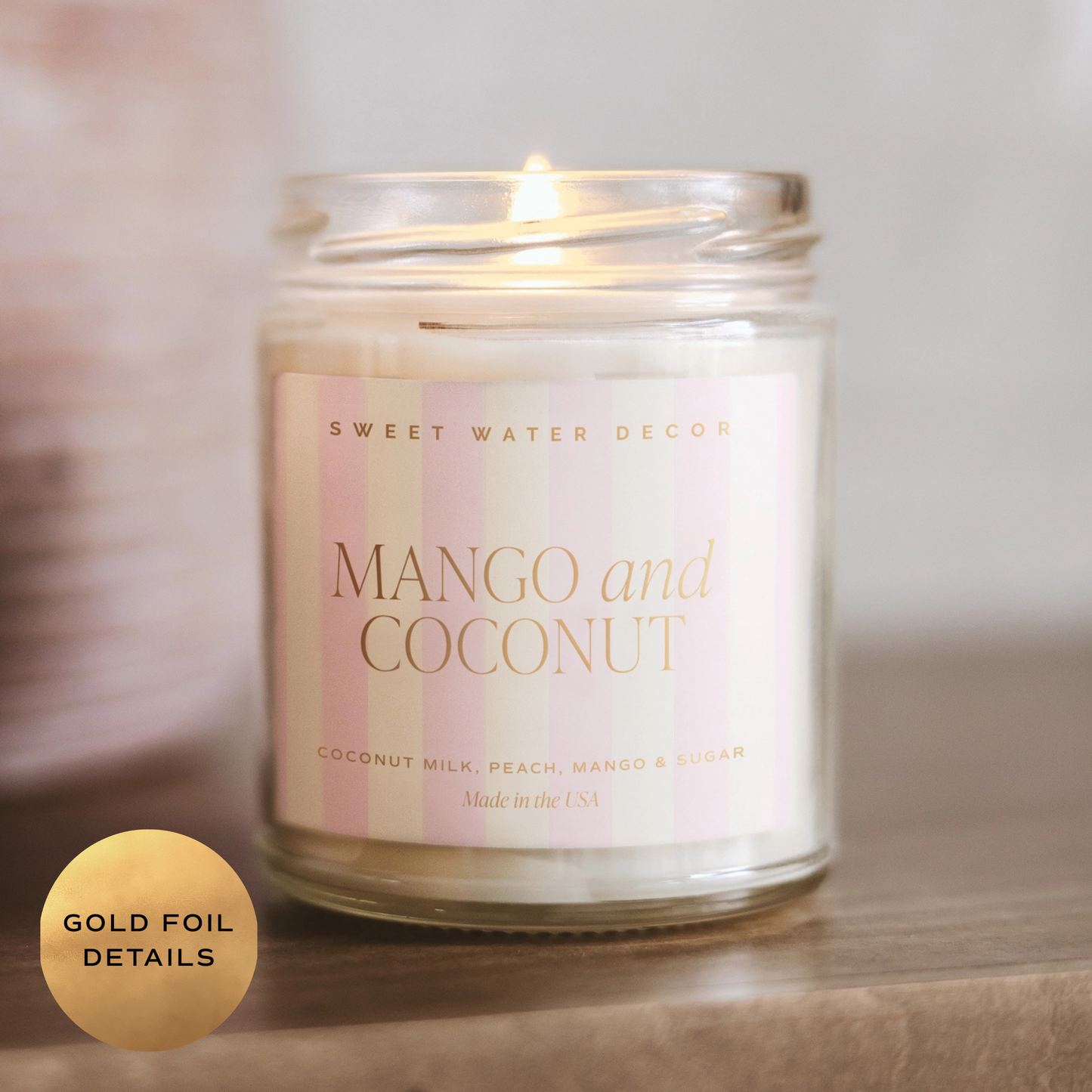 Sweet Water Decor - Mango and Coconut 9 oz Soy Candle - Home Decor & Gifts