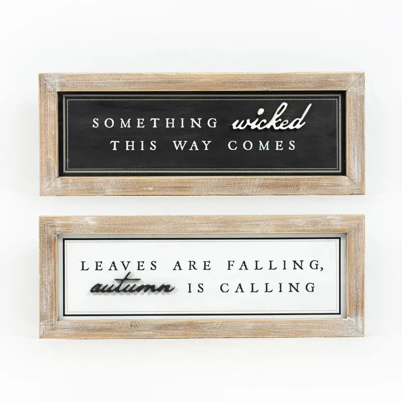 Wicked/Autumn Reversible Wood Framed Sign