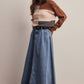 Forte - Colorblock Mixed Stripe Knit Sweater FSW0099: Blue Multi / Contemporary / M
