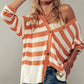 Cozy and Free Striped Cardigan: TAUPE/BLACK