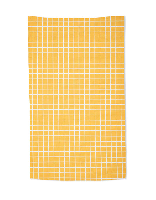 Summer Grid Orange Tea Towel