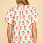 Les Amis - Floral Puff Sleeve Blouse: Off White / M