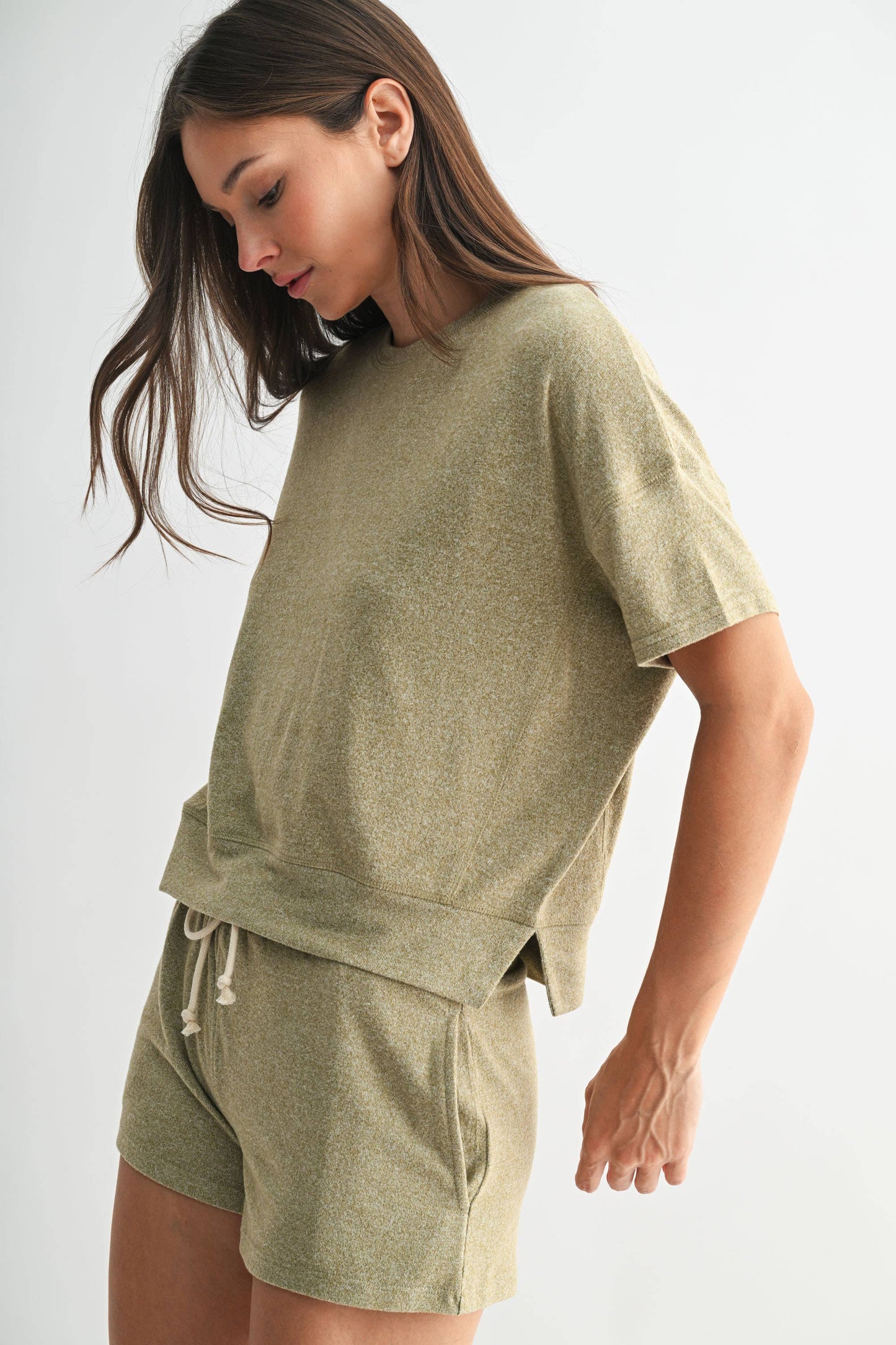 Mono B - Brushed Hacci Dolman Top: BURNT AMBER / S:M:L (2:2:2)