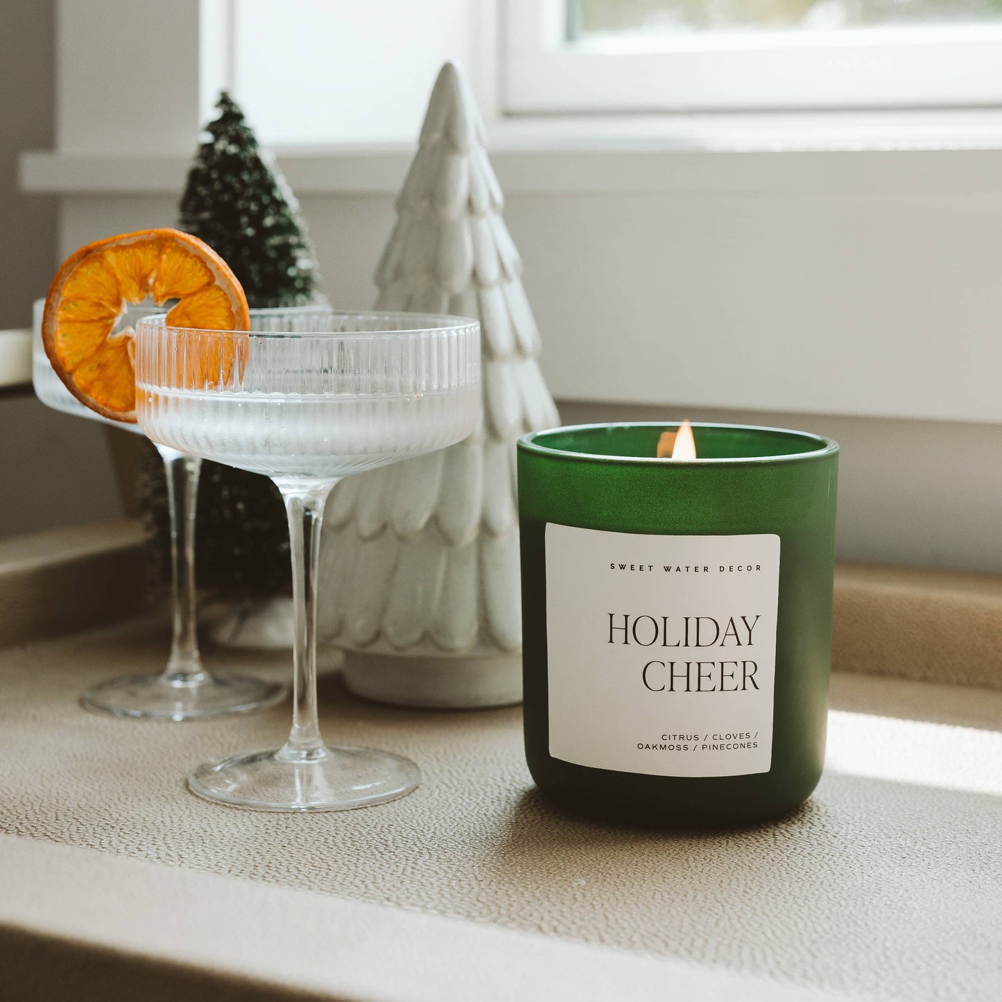 Candle: Holiday Cheer 15 oz Soy Candle, Matte Jar