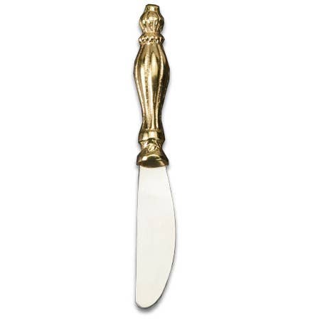 India Handicrafts Inc - Gold Ribbed Spreader - Set of 12