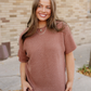 Indie & Co. | Women's Apparel - Maya Mock Neck Sweater-Brown | Batwing Sleeves | Casual Top: Coffee / 55%Acrylic+45%Cotton / XL